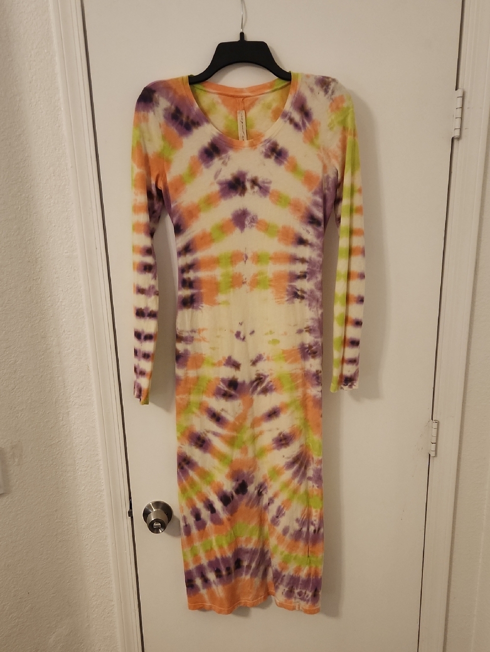 Raquel Allegra Hand-Dyed Tie Dye Cotton Maxi Cocoon Dress - Size 1 / Small